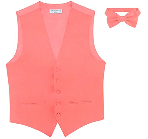 Mens SLIM FIT Dress Vest BowTie Solid BLACK Color Bow Tie Handkerchief Set