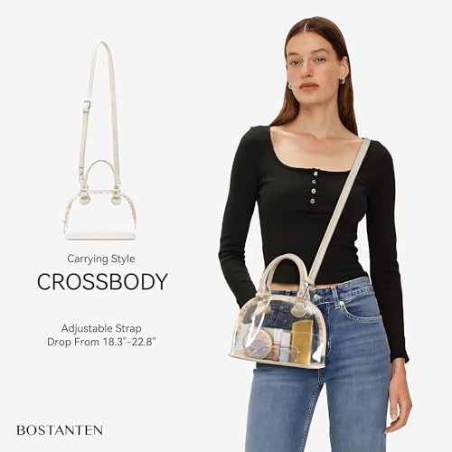 Image of BOSTANTEN Clear Bag for Stadium Approved Crossbody Purse Handbags for Concerts Sports Events