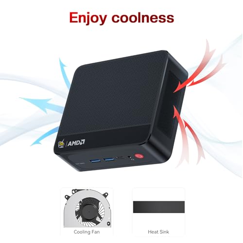 Image of Beelink SER5 Pro Mini PC, AMD Ryzen 7 5625U(Up to 4.3GHz) 6C /12T, Mini Desktop Computer 16GB DDR4 RAM 480GB NVMe SSD, Mini Gaming PC 4K@60Hz Output /BT5.2 /WiFi 6 for Office /Gaming /Home
