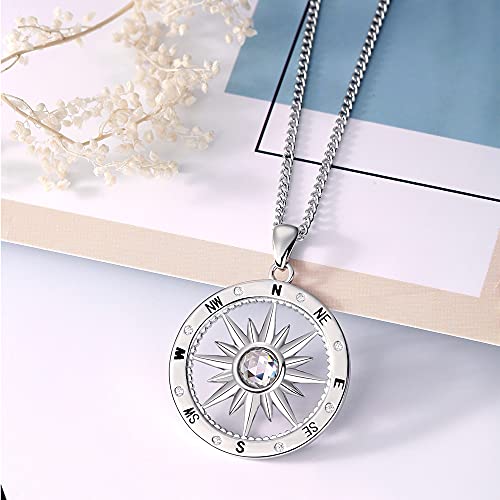 Compass Necklace for Women Inspirational Nautical Dream You Are My Compass I'd Be Lost Without You Pendant Necklaces for Mother's Day Graduation Jewelry Gifts4