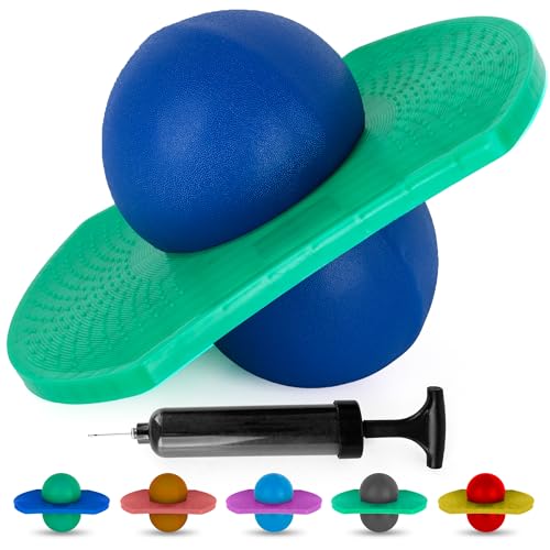 ArtCreativity Pogo Ball for Kids (Up to 175 lb) - Inflatable Balance Bounce Board with Pump and Durable Textured Jumping Board - Pogo Ball Toy Pogo Jumper - Outdoor Birthday Gifts for Boys and Girls
