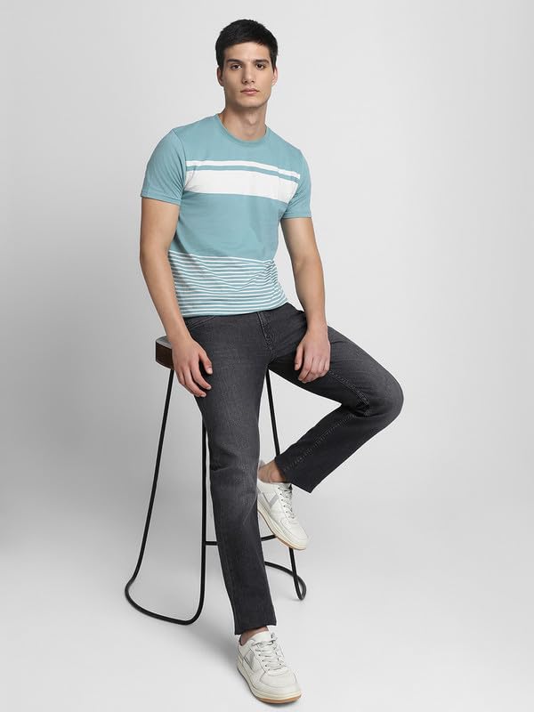 Image of Dennis Lingo Men's Cotton Solid Round Neck Slim Fit T-Shirts