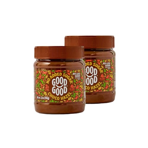 Image of GOOD GOOD No Added Sugar Belgian Choco Hazel Spread - Chocolate Spread with Natural Sweeteners - Gluten Free - Vegetarian Friendly - 12oz / 350g (Pack of 24)
