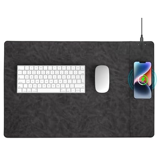 Alfombrilla de escritorio magnética de carga inalámbrica, almohadilla de oficina de cuero de microfibra con carga inalámbrica, alfombrilla de ratón de 23,4" x 15,6" con superficie ultralisa, adecuada | Ya disponible en tu tienda friki favorita! En mundofriki.es!
