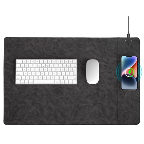 Ya en mundofriki.es: Alfombrilla de escritorio magnética de carga inalámbrica, almohadilla de oficina de cuero de microfibra con carga inalámbrica, alfombrilla de ratón de 23,4" x 15,6" con superficie ultralisa, adecuada