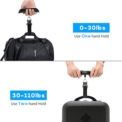 Image of Luxebell Luggage Scale Portable Handheld Digital Suitcase Weight 110lbs Airplane Travel Essentials Gift LCD Backlight Temperature Sensor