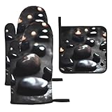 Juego de guantes de horno y alfombrillas resistentes al calor, impermeables y resistentes al calor, para uso en cocina, horno y horno.