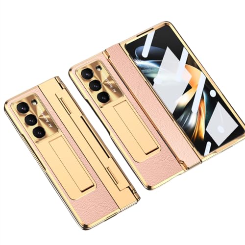 Housse de protection Galaxy Z Fold 3 en cuir rose pour un quotidien chic