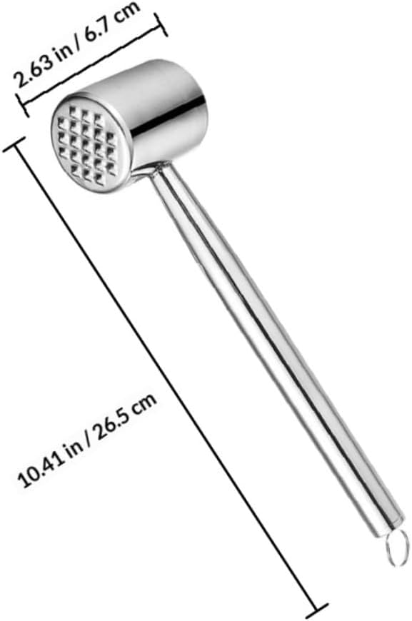 Healifty 2pcs Stainless Steel Meat Tenderizer Hammer for Beef and Pork, Kitchen Steak Pounder with Dual-sided Head, Sturdy 304 Stainless Steel Tool for Home Cooking and Poultry Preparation