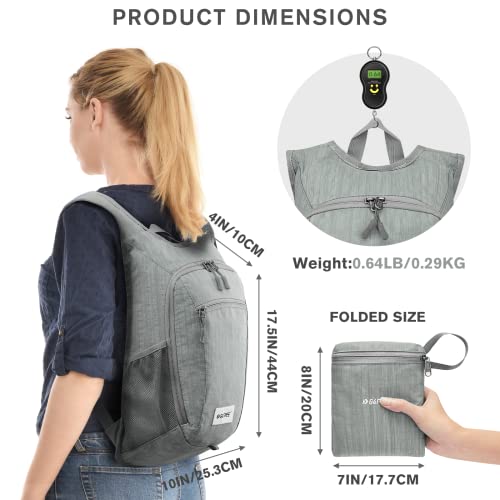 G4Free Small Foldable Backpack 10/15L Lightweight Foldable Outdoor Travel Backpack Shoulder Bag, grey, 15Liters, Hiking - Image 3