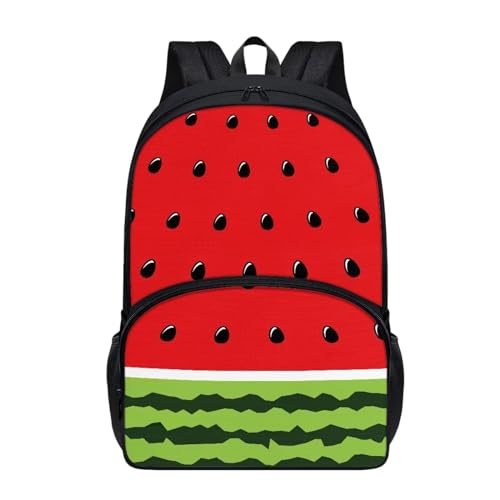 PinUp Angel Green Red Watermelon Print Cute Cool Backpack School Bag Teenagers Casual Daypack 28 Inch Laptop Backpack For Man/Kid/Girl/Boy/Woman
