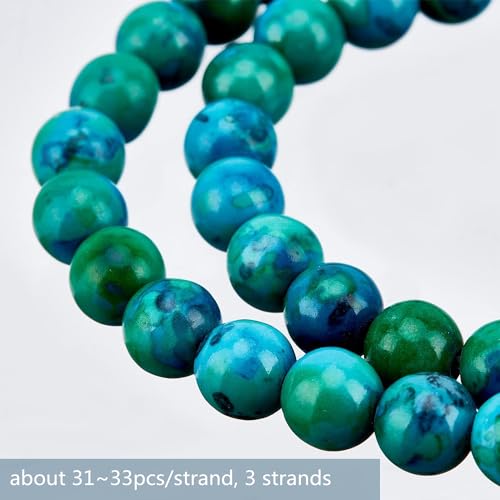 OLYCRAFT About 93~99pcs Natural Chrysocolla Beads 8mm Round Gemstone Beads with Hole Energy Stone Loose Beads for Bracelet Necklace Jewelry Making - Image 3