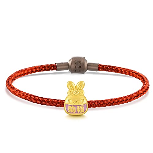 CHOW SANG SANG Cultural Blessing 999 24K Solid Gold Auspicious Omamori Amulet Mini Charm Bracelet for Women