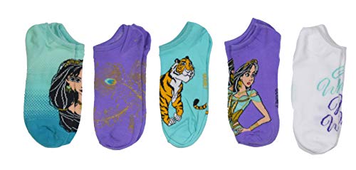 Disney Girls 5 Pack No Show Socks