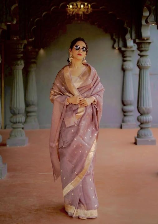 Image of Flosive Women's Cotton Saree With Blouse Piece