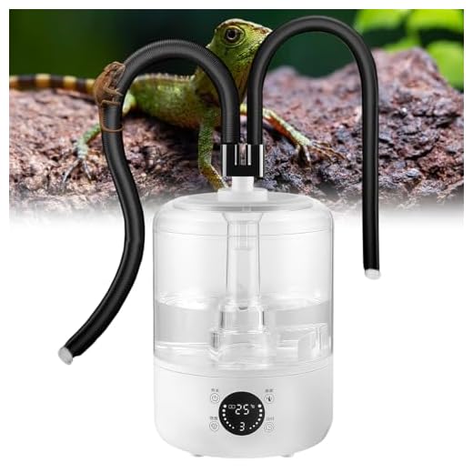 Kensbro 4L Reptilien Luftbefeuchter, Terrarium Nebelmaschine mit Fernbedienung, Leiser Ultraschall Fogger Nebelmaschine mit Doppeldüse, Vernebler Terrarium für Reptilien, Amphibien, Nasspflanzen