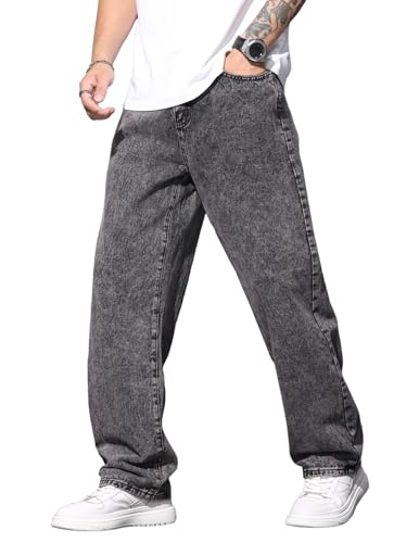 Mens Jeans Regual Fit Y2K Denim Pants Hip hop Streetwear Trousers