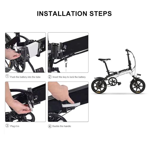 DGLQDC 36V 7.8Ah 9.6Ah 10.4Ah 14Ah Folding E-Bike Battery Compatible with ANCHEER AM1908 ADO A16 Lankeleis 10.5Ah Folding E-Bike (36V9.6Ah L330mm)