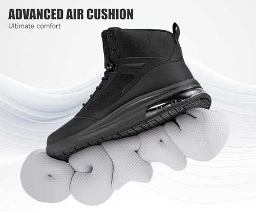 Image of FENLERN Men's Wide Fit Tactical Boots 6 Inch, Lightweight Comfortable Work Boots with Side Zipper, Waterproof Military Hiking Boots for All-Day Wear