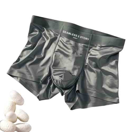 Elegant Silk Men's Ice Silk Underwear, Breathable Satin Trunks, Men's Boxer Briefs, Seamless Comfort