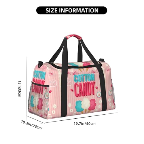 Cotton Candy Print Everyday Use Travel Duffle Bag Large Capacity Travel Bag Stylish Functional Bag4