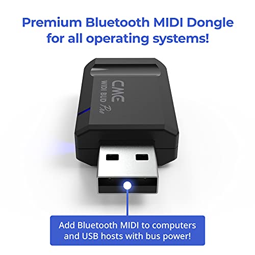 Cme Widi Bud Pro - Bluetooth Midi Interface For Ios, Macos, Windows, Android, Chromeos, Linux - Plug, Pair & Play - No Drivers - Ultra Low 3Ms Latency Wireless Midi For Computer/Laptop/Mobile Device #TOP2