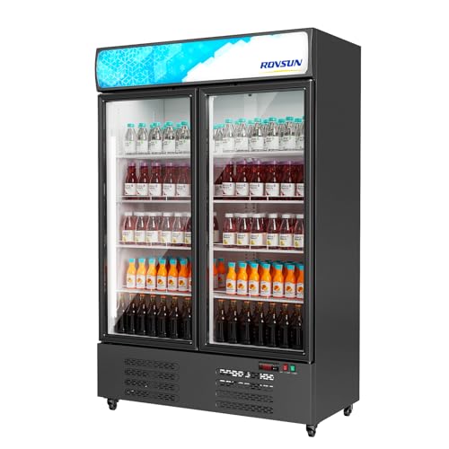 ROVSUN 35 Cu.Ft Commercial Beverage Refrigerator ETL NSF, Merchandiser Refrigerator Display Refrigerator Beverage Cooler - Detailed View