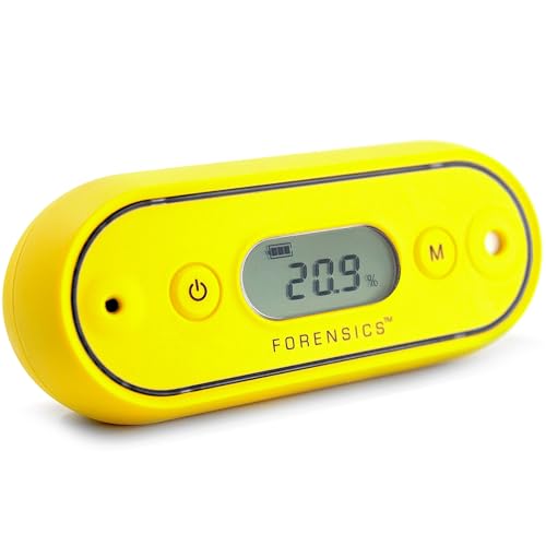 Oxygen Detector by Forensics | 2 Year Battery Life | 3 Year Sensor | USA NIST Calibration | Drop-Proof & Water-Proof | Rubber Soft-Touch | 0-30% O2 |