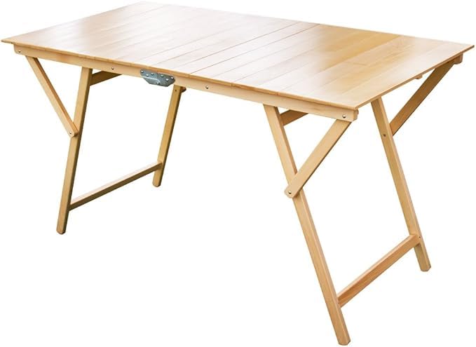 TAVOLO LAURA PIEGHEVOLE STRISCE IN LEGNO DI FAGGIO 70X140 CM NATURALE FRASM