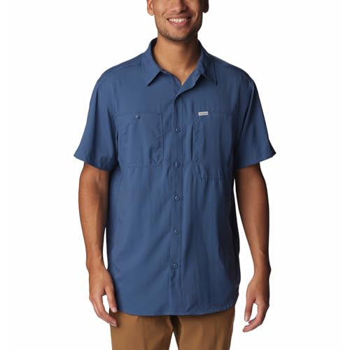 Image of Columbia Men Polyester Loose Omni-Shade Ridge Utility Lite Hiking and Trekking Short Sleeve Shirt