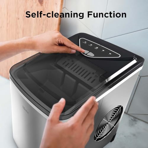 Image of Silonn Ice Makers Countertop, 9 Cubes in 6 Mins, 26 Lbs in 24 Hrs, 2 Sizes of Bullet Ice, Self-Cleaning Countertop Ice Maker with Scoop & Basket for Home, Kitchen, Office, Bar, Party
