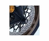 Fixations simple et facile a poser sur axe de roue Avant.Coloris noir - Quand on connait le cout de remplacement des pieds de fourche et des étriers de freins facilement dommageable lors d'une chute, les protections de fourche R&G Racing sont une solution permanente pour protéger ces organes onéreux.