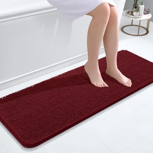 OLANLY Bathroom Rugs 47x17, Extra Soft Absorbent Chenille Bath Rugs,