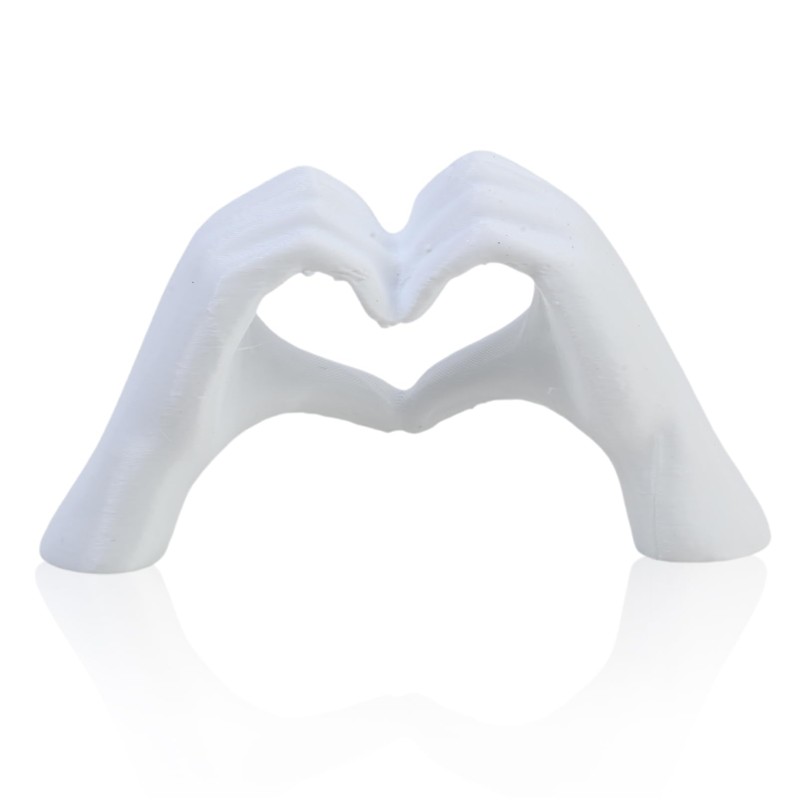 Focenat Heart Hands Sculpture, Modern Love Gesture Statue, White Desktop Ornament, Hand Finger Art Decor for Living Room Bedroom Bookshelf Coffee Table, Aesthetic Home Decor for Wedding Party Gift