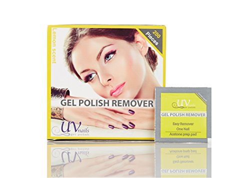 UV-NAILS Lacquer & Gel Polish Remover Pads With Acetone Ready to Use. 600 Pieces Count!!! Lemon - Scent