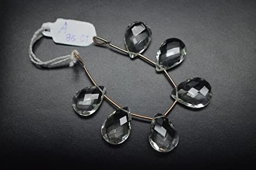 Perles briolettes en cristal de roche naturel LKBEADS 14x20mm micro facettées pour collier