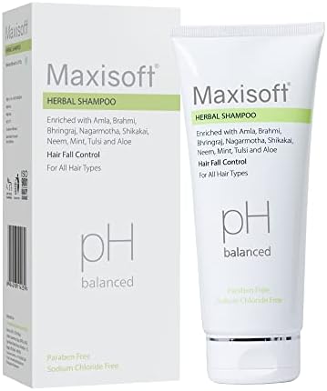 Maxisoft Herbal Shampoo | Hair Fall Control | Paraben-Free | pH Balanced| Suitable for All Hair Types | For Men & Women | 200 ml (Pack of 1)