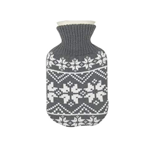 Bouillotte de 500 ml en caoutchouc classique de qualité supérieure pour la maison ou l'extérieur, gris Cover