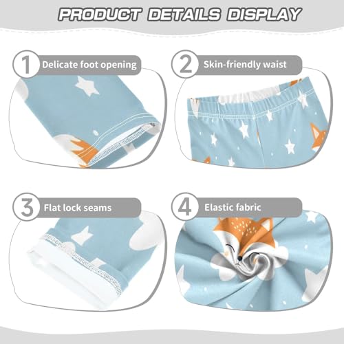 Toddler Girls Leggings Printed Yoga Pants Leggings Fox White Clouds for Kids3