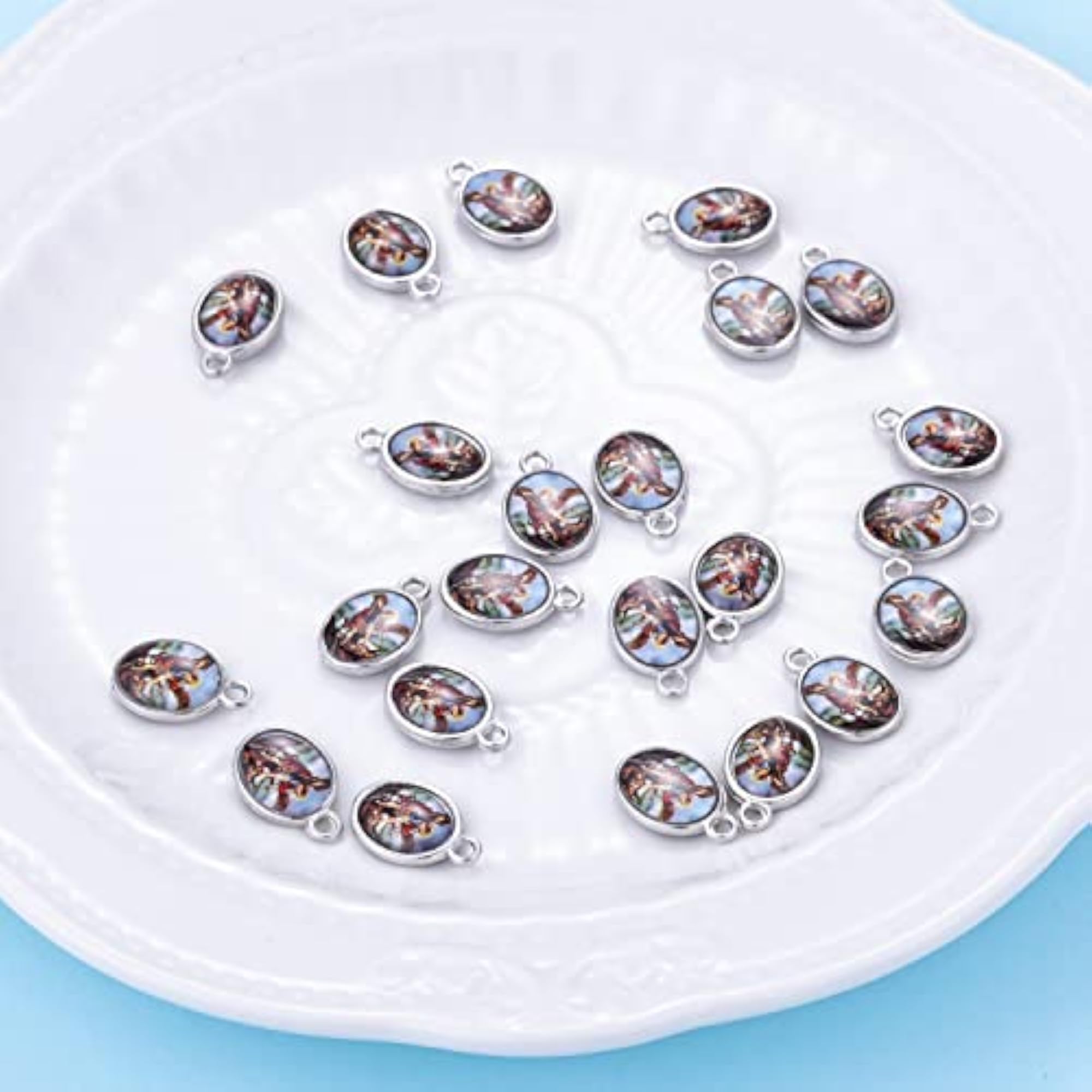 80pcs Archangel St Saint Michael Medals Charms for Crafting