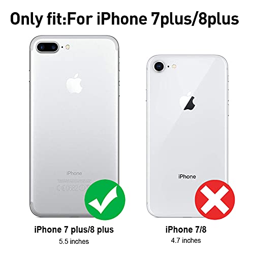 Cuwana Cartoon Case For Iphone 7 Plus Case, Iphone 8 Plus Case 5.5 Inch Cute Stitch Angle Cartoon Character Design With Lanyard Wrist Strap Band Holder Shockproof Protection Bumper Kickstand Cover #TOP6