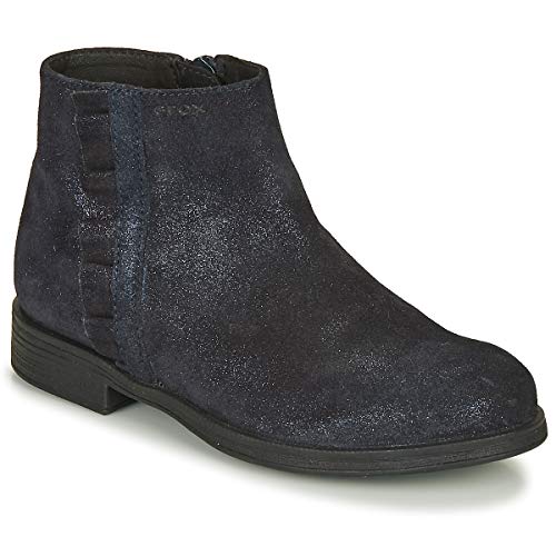 Bottines fille Geox Jr Agata D J0449d00043 en cuir noir pour l'école