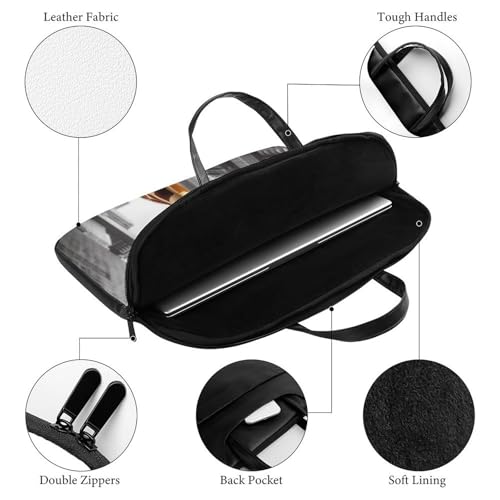 Bolso para laptop mujer y hombre 15.6" impermeable cuero ligero miniatura 4