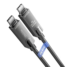 8K Fiber Optic USB C Cable 33 FT, 10Gbps USB 3.2 Gen 2 Cable 8K@60Hz, 4K@144Hz, USB 3.1 Gen 2 Cable for Microsoft Azure/Logitech Brio 4K Webcam USB C Cable/Aver/Vaddio Webcam, Intel RealSense