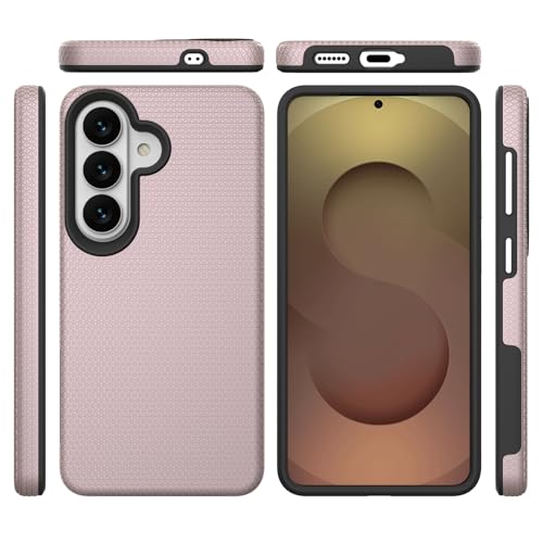 Image of NOXO Ultra-Hybrid Triangle Back Case Cover for Samsung Galaxy S26 | Shockproof Design | Camera Protection | Soft TPU & Rugged PC | Bumper Cases and Covers (Aureate Pink)
