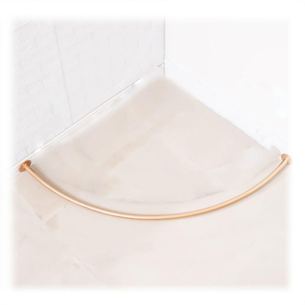GLDYTVF Gold Shower Curtain Rod Wall-Mounted 100x100cm Metal Curtain Pole for Clothing Store Fitting Room Wardrobe Drapery Track - Asta per Tende in Metallo