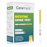 [25 Pack] Carethetic Nicotine Testing Kit at Home - Highly Sensitive Nicotine Cotinine Tobacco Urine Test Strips for Home - Nicotine Urine Test Strips Detection at 200 ng/mL