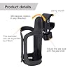 Grapelet 1X Stroller Cup Holder,Universal Pram Bicycle Pushchair Cup Holder, 360 Degree Rotation ABS Adjustable Drink Coffee Bottle Organizer Accommodate for Baby Bottles, Bike and Beverage Bottles #1