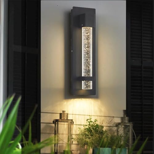Iluminación aplique de pared exterior LED, linternas de aluminio impermeables para patio y porche