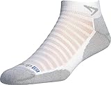 Drymax Run Lite-Mesh Mini Crew Socks, White/Grey, Large